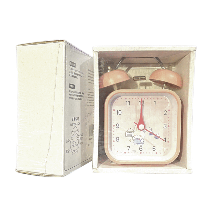 Alarm Clock/Twin Bell Table Clock - Pink Color - Image 4