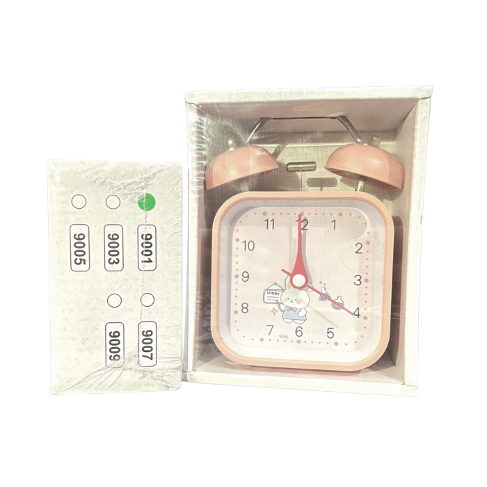 Alarm Clock/Twin Bell Table Clock - Pink Color - Image 2