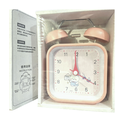 Alarm Clock/Twin Bell Table Clock - Pink Color