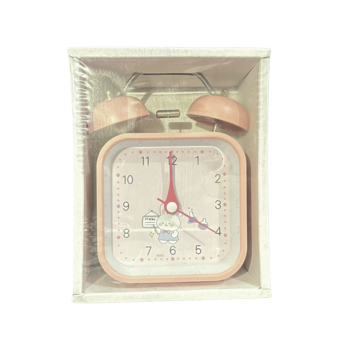 Alarm Clock/Twin Bell Table Clock - Pink Color - Image 3