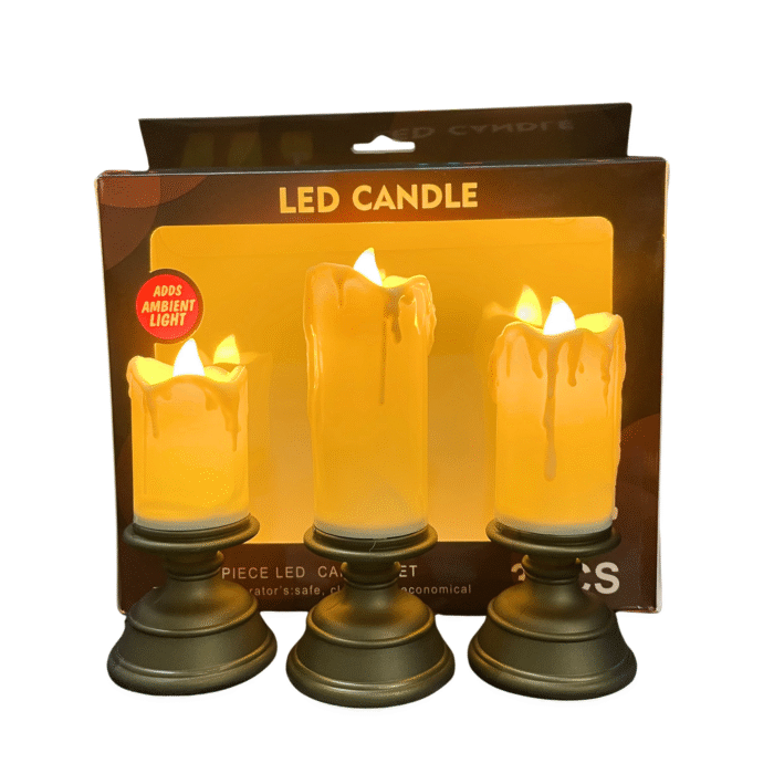 Smokeless LED Candle Light - (3 Pcs Set) - Image 1