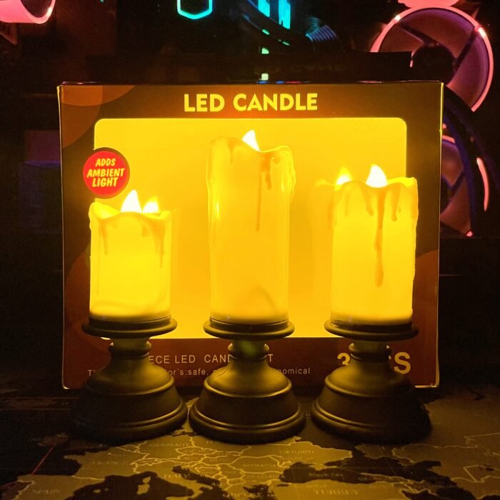 Smokeless LED Candle Light - (3 Pcs Set) - Image 4