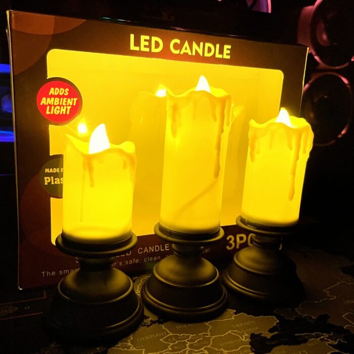 Smokeless LED Candle Light - (3 Pcs Set) - Image 2