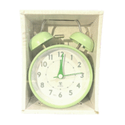Premium Metal Double Bell Alarm Clock – Light Green Color - Image 2